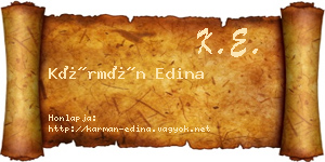 Kármán Edina névjegykártya